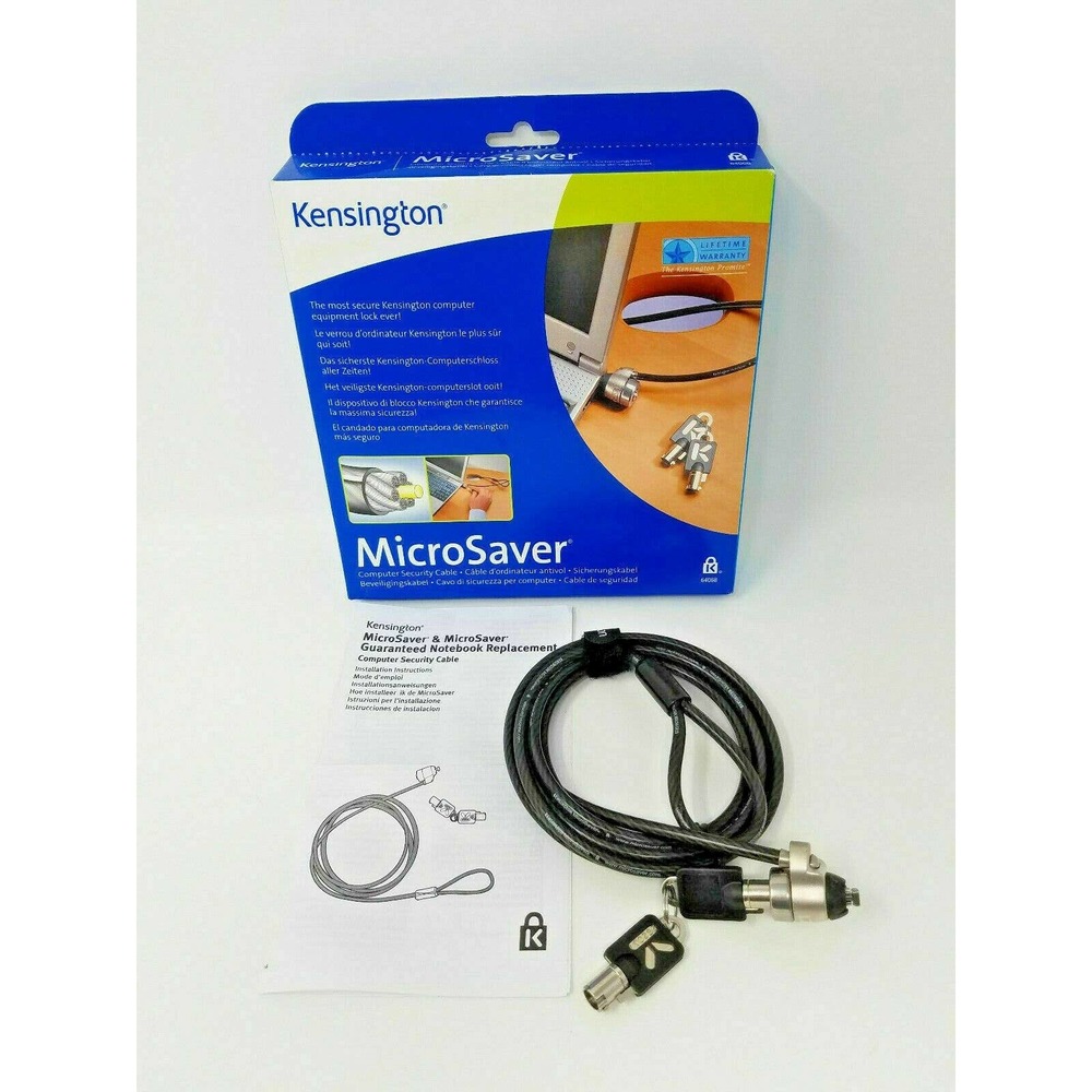 Microsaver Keyed Ultra Laptop Lock, 6 Ft. Steel Cable, Two Keys Kensington 6406